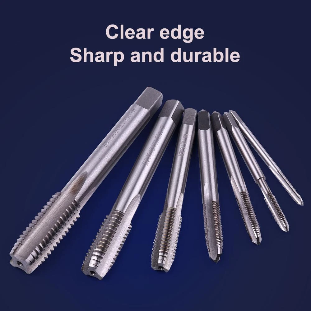 10pcs Mini Hand Screw Thread Straight Metric Plug Tap Set HSS Drill M1-M3.5 UK