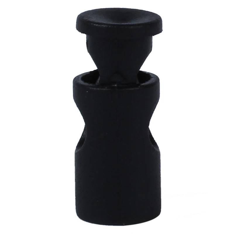 Black Plastic Toggle Spring Stop Single Hole Rope Cord Locks 20 Pcs