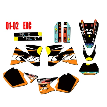 

Motorcycle Free Customized Graphics & Backgrounds Stickers Kit Decal For KTM EXC EXCF EXC-F 2001 2002 01 02