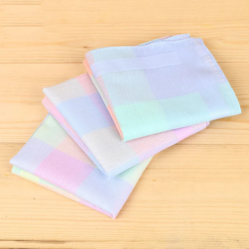 Pocket square,mini handkerchief 12PCs Mixed Color Plaid Handkerchief Neutral Checked Square Cotton Wipes Colored Plaid Fashion Cute Style 43X 43cm