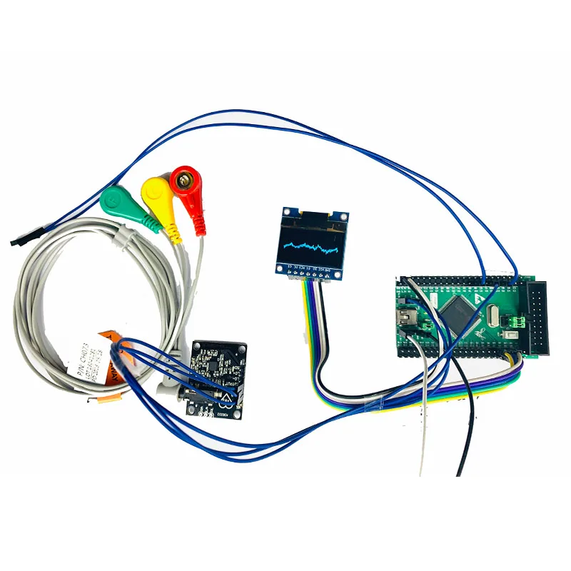 US $107.88 STM32based AD8232 ECG Heart Rate Acquisition Kit OLED Display Portable and Developable System