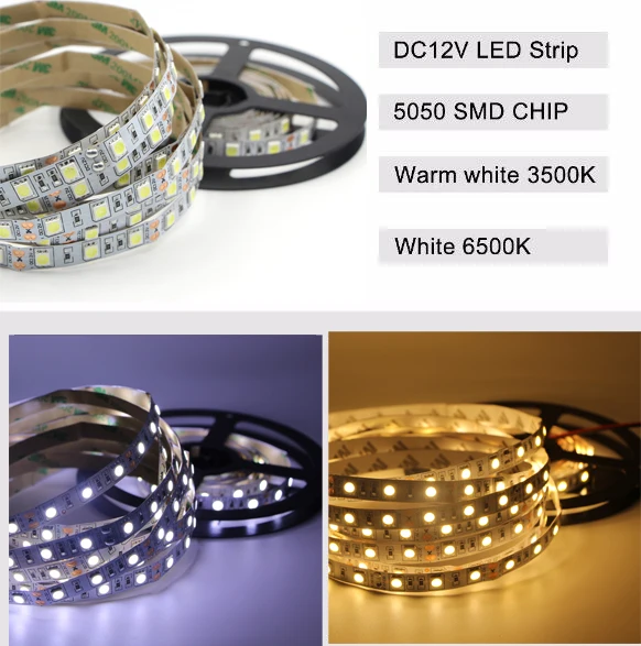 New Ultra Brightness 5M LED Strip 4040 5054 5050 5630 12V Flexible Highlight LED light Tape Ribbon 120leds/m Brighter than 2835 - Испускаемый цвет: 2m 120leds 5050