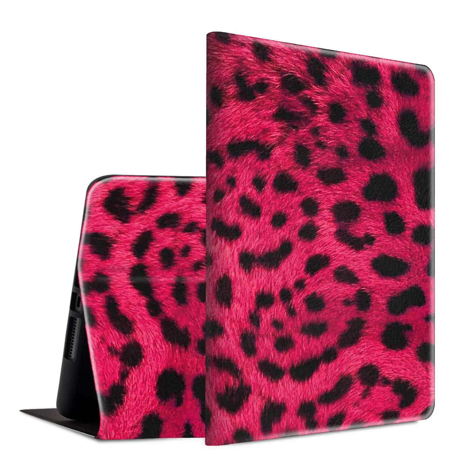 

For Apple iPad 10.2 inch 7th Gen 2019 Case,PU Folio Cover Adjustable Stand Auto Wake/Sleep Smart Protect case-Pink Leopard Print