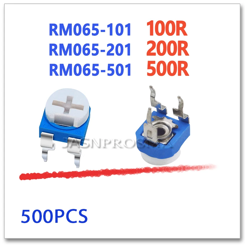 JASNPROSMA RM065 100R 200R 500R 101 201 501 RM-065 WH06-2 триммер регулируемый резистор потенциометра Ом
