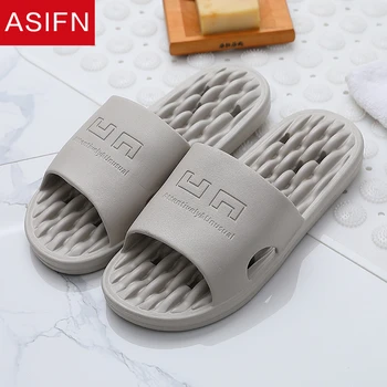 

ASIFN Slippers Men Summer Bathroom Home Non-slip Hollow Quick-drying Ladies Soft Bottom Massage Sandals Men's Slides Flip Flops