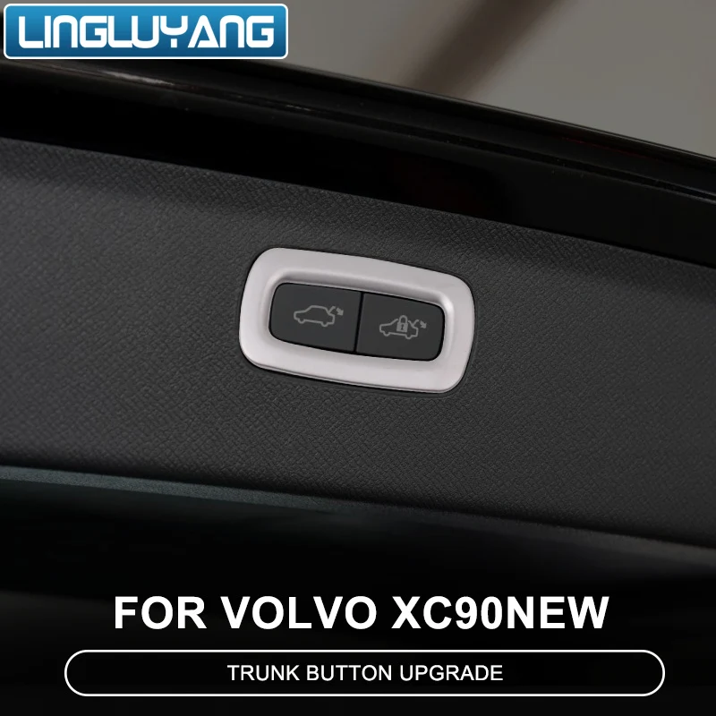 Для Volvo xc90, декоративные наклейки на кнопку багажника, аксессуары xc90,,,,,, автомобильные аксессуары