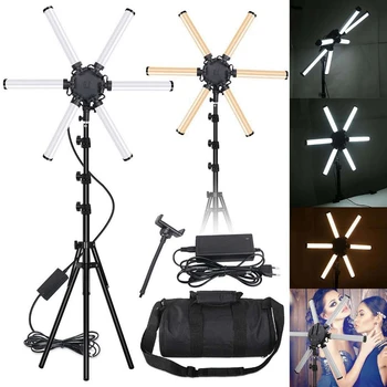 

26 Inches Photographic Lighting 6 Tubes 3200-5600K Multimedia Extreme Star Light Camera Photography Led Lamp-Eu Plug