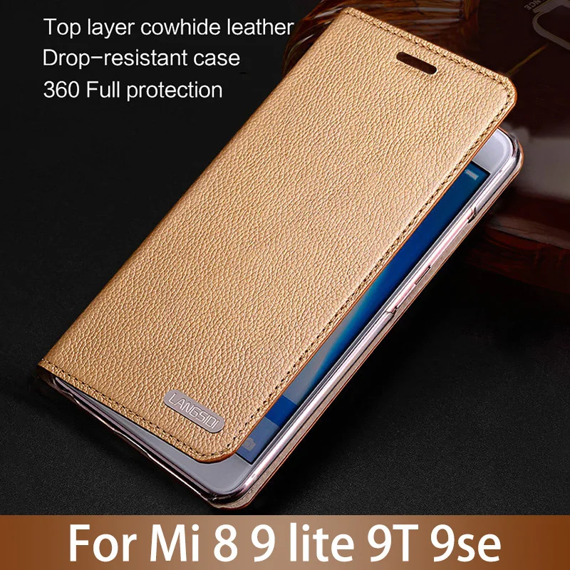 

Flip Phone Case For Xiaomi Mi 5s Plus 6 8 9 lite 9se 9T Pro Case Litchi Texture Cover