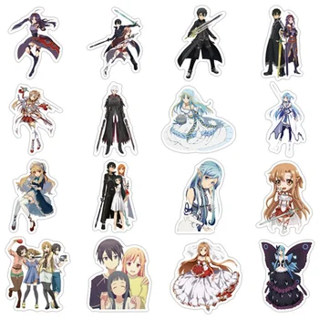 

50Pcs/Pack Sword Art Online Stickers Japanese Anime Stickers For Laptop Luggage Motorcycle Phone Skateboard Notebook