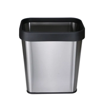 

Trash Bin Trash Can Stainless Steel Home Hotel Guest Room Office Bucket Trash Can Trash Bin for Kitchen Bathroom