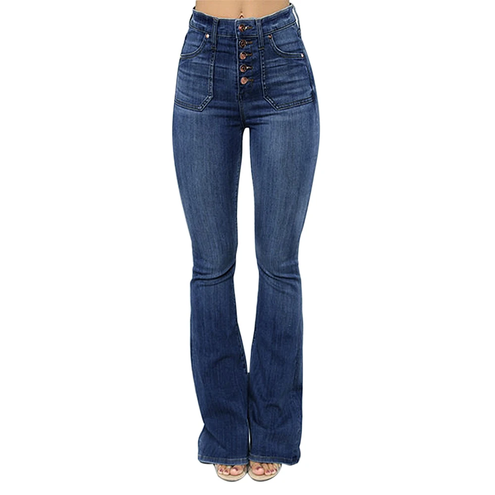 CALOFE Осенние новые-Женские винтажные Стрейчевые джинсы с высокой талией и несколькими пуговицами, женские повседневные потертые джинсовые брюки XS-XXL