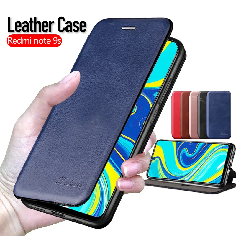 Кожаный чехол-книжка с магнитной застежкой для xiaomi чехол Redmi note 9 s redmy note9 note9s