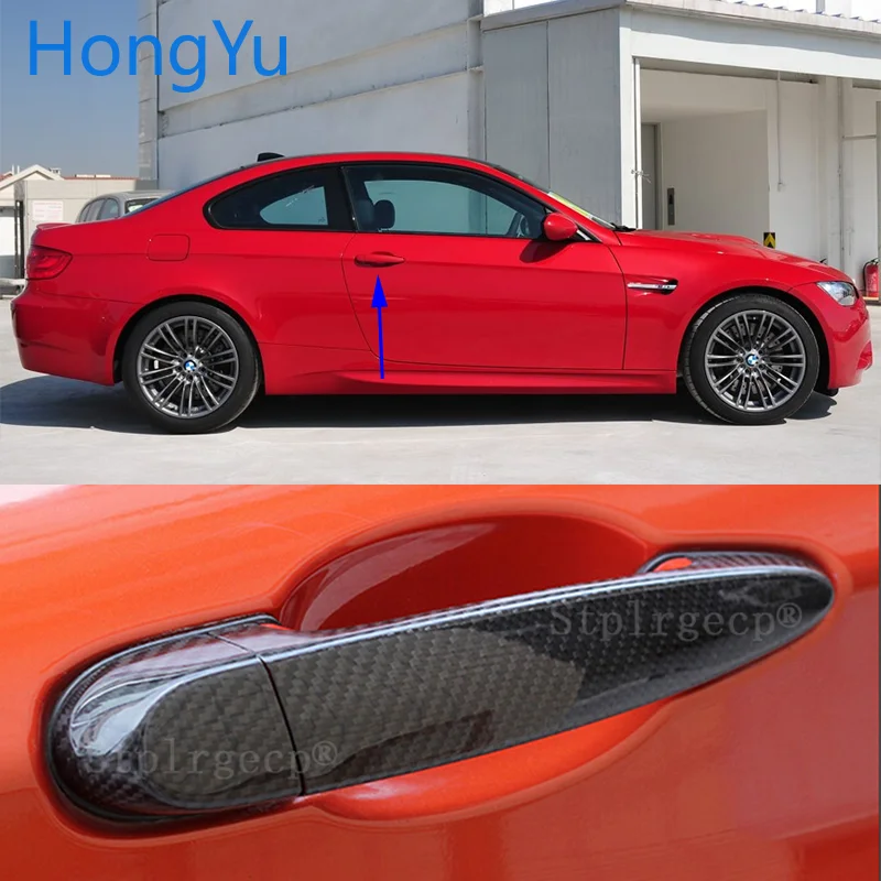 Auto Car real carbon fiber door handle frame trim Sticker Cover Accessories for BMW M3 F80 2009-2018 | Автомобили и мотоциклы