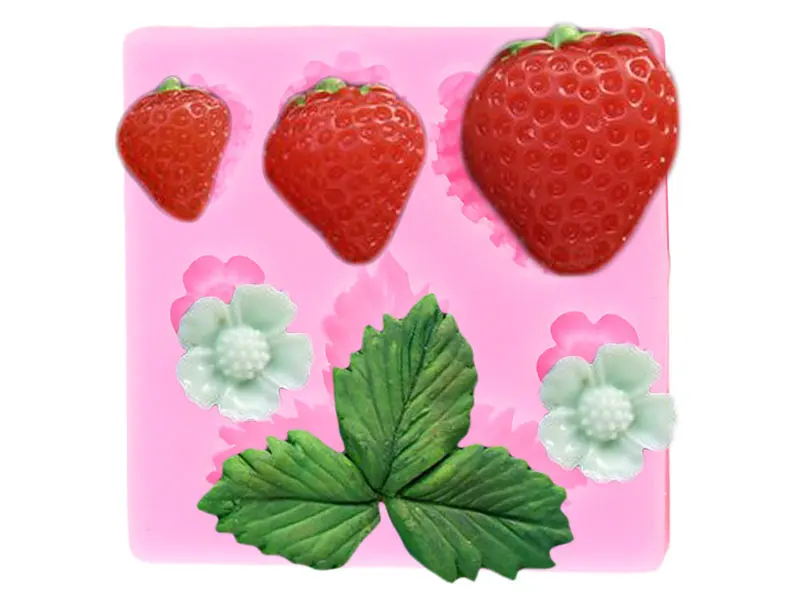 DIY Sugarcraft Клубника Силиконовые формы для пирога инструменты для украшения помадки шоколадная форма Полимерная глина кондитерские формы