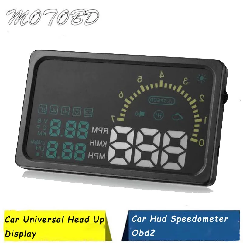 

New 6" LED OBD-II HUD Head Up Display Over Speeding Warning/ Speed/ Km Rpm/ Shift Light/ Temperature Indicator