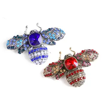 

New diamond bee badge brooch European and American palace baroque style crystal bee insect brooch clothing accessories jewelry