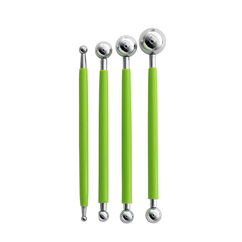 4pcs Sculpture Modeling Tools Stylus Clay Tools Dotting Sculpting Modeling Tool Set Double-Ended Metal Ball Cake Decoration Tool polymer clay tools pottery sculpting tools clay sculpting tools pottery tools clay craft tool mandala dotting tools