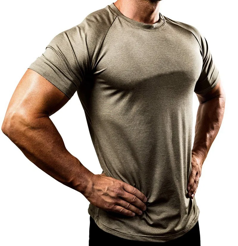 Muscle Brother, стиль, однотонный цвет, одежда для фитнеса, мужская, быстросохнущая, дышащая, для тренировок, ультра-тянущиеся колготки, короткий рукав, Spor