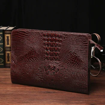 

Fashion Crocodile Wallet Men 2019 Leather Long Purse Male Wallets Men's Clutch Bags Coin Purse Cards Holder Clutches portemonnee