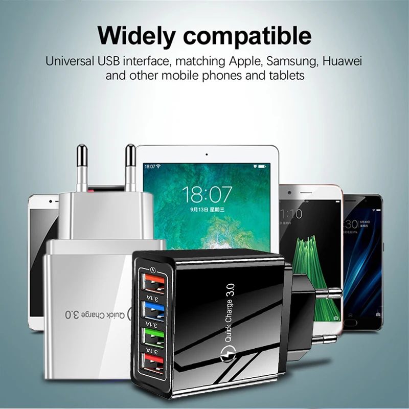 Быстрая зарядка USB 3 0 для iPhone X 18 Вт настенное зарядное устройство быстрая Samsung S20