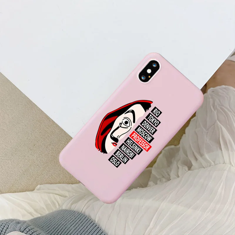 Испанский ТВ La Casa de papel чехол для телефона для iPhone 7 8 6S Plus X 11 ТВ серии Money Heist House Of paper чехол для телефона XS MAX XR - Цвет: -8