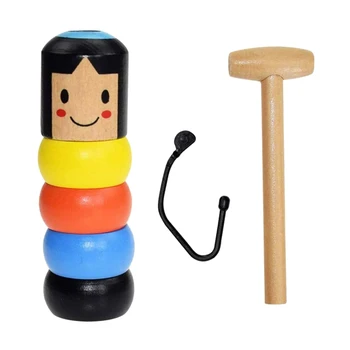 

Wooden Colorful Rainbow Stacking Rings ,Solid Wood Toy,Magic Wooden Toy