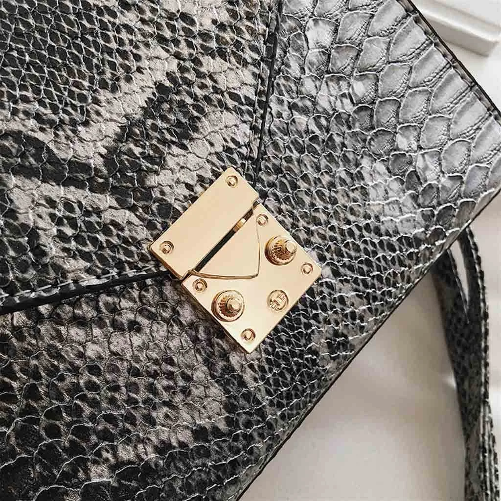 Леопардовая Женская Новинка, переносная сумка со змеиным узором, модная сумка через плечо, маленькая ручная работа, сумки через плечо