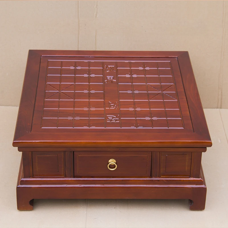 Chinese chess table household old elm table chess board table removable Double Drawer