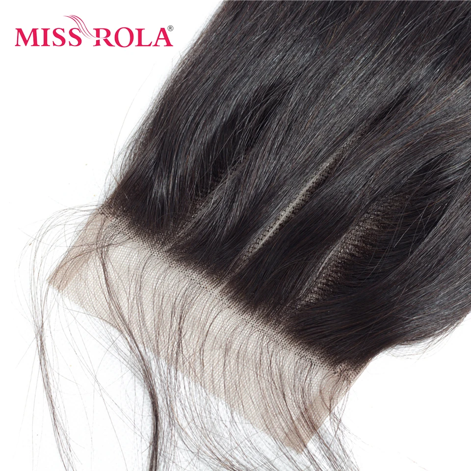 Miss Rola волосы перуанские прямые 100% человеческие 4*4 Кружева Закрытие 10 20 дюймов 1 шт.