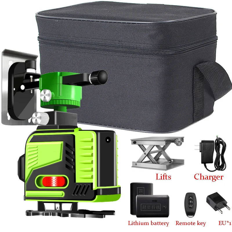 

Laser level 12 Lines 3D Level Self-Leveling 360 Horizontal And Vertical Cross Super Powerful Green Laser Beam Line
