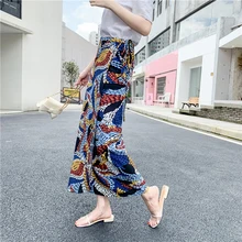 Пляжная необычная Женская длинная юбка в стиле бохо разнообразие носить шарф с принтом фартук юбка