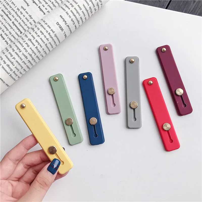 

Soft Silicone Solid Color Colorful Wrist Band Hand All Phone Universal Socket Bling Holder Finger Grip Mobile Phone Cover Case