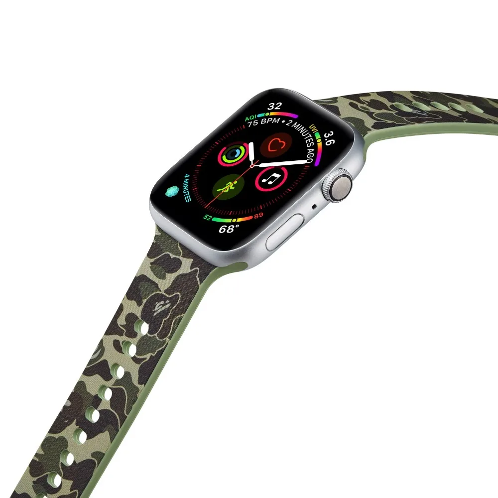 Foloy окрашенный ремешок для Apple Watch 4 3 2 1 Мягкие силиконовые спортивные 38 мм 42 мм полосы резиновый ремешок для Iwatch серии 4 40 мм 44 мм