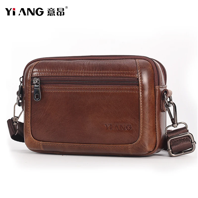 Мужская сумка мессенджер из натуральной кожи мини через плечо с ремешком на