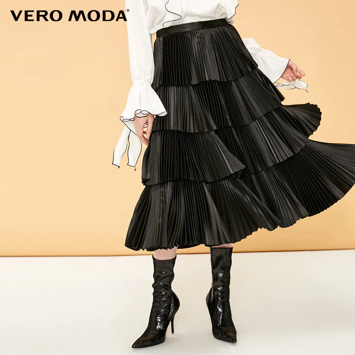 

Vero Moda Women's Mid-length Pleated Layered Skirt | 319116529