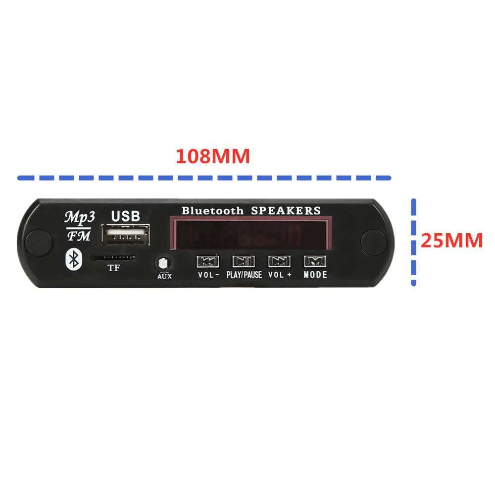 Car 12V color BT TF USB FM Aux Radio MP3 Player Integrated Car USB Bluetooth Hands-free MP3 Decoder Board Module Audio refitting mp3 player online