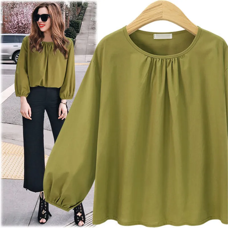 Blouse Women 2020 Autumn Casual Cotton Long Sleeve Shirt Plus Size L-4XL Women Clothing Blusas Chemisier Femme ??????? ???????