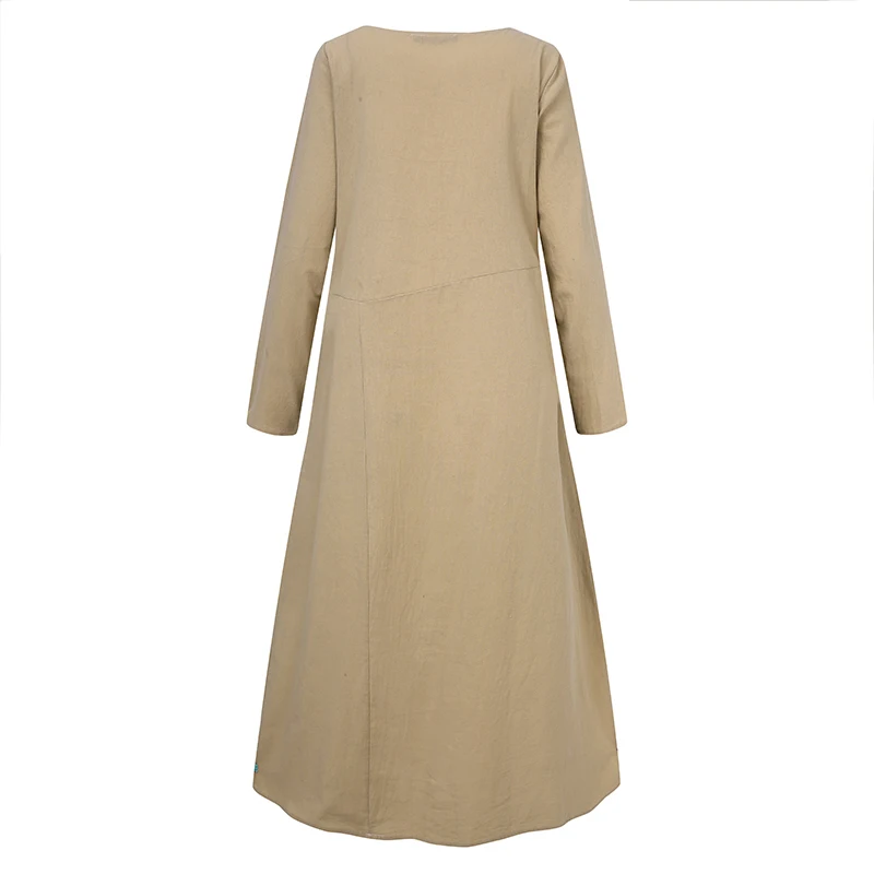 Celmia Women Patchwork Maxi Dress Kaftan Vintage Office Work Vestidos 2020 Autumn Fashion Casual Long Sleeve Party Dresses Robe