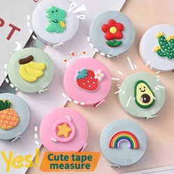 Dos desenhos animados menina bonito mini fita métrica multifuncional redonda portátil medição busto cintura medição régua macia artigos de papelaria