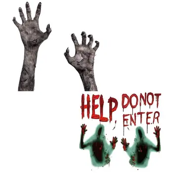 

2 Pcs Halloween Wall Sticker Small Simple Terrible Skull Hand Stickers Halloween Stickers Horror Ghost Hand Wall Decals