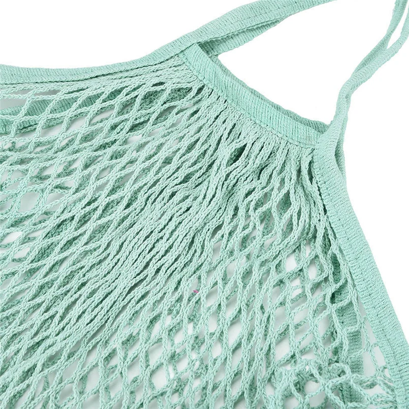 Shopping Net Bag 32x38x15cm Mesh Net Turtle Bag Rope Shopping Bag Reusable Fruit Storage Handbag Tote New 30D3 (5)