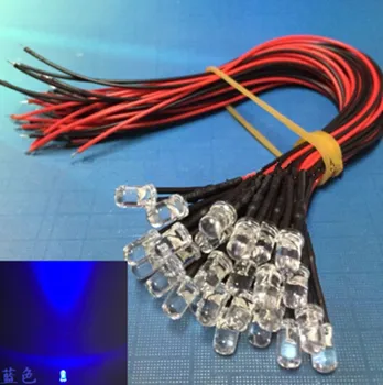 

20PCS 12V with line light tube 5mm / white hair blue / 12V super bright LED lamp bead LED / line length 20CM