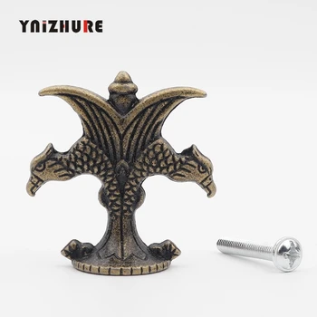 YNIZHURE Antique Pull Bronze Retro Eagle Knobs Hook Creative Alloy Kitchen Drawer Cabinet Door Retro Handle With Screw 2PCS