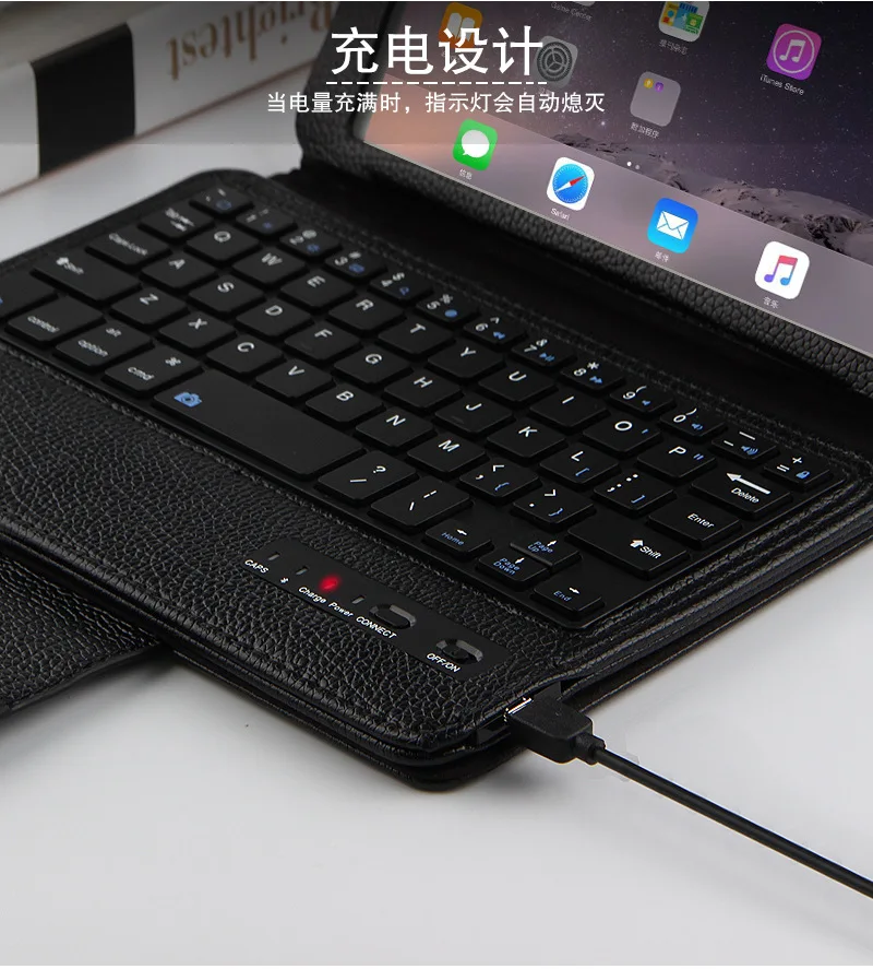New Removable Coque for iPad mini 5 2019 Case with Keyboard Bluetooth PU Leather Cover for iPad mini 5 Stand Keyboard Case 7.9'' (5)