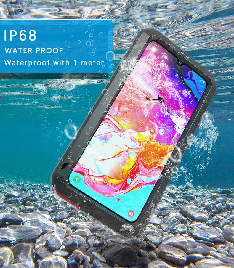 Мощный металлический защитный чехол для samsung Galaxy A70 A70S A50 A50S A90 5G A40 A30 A20 противоударный чехол из прозрачного стекла