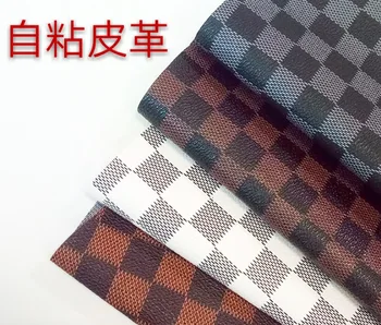 

0.5x1.37meters Self adhesive leather Plaid chair table furniture renovation repair leather upholstery decoration hand DIY