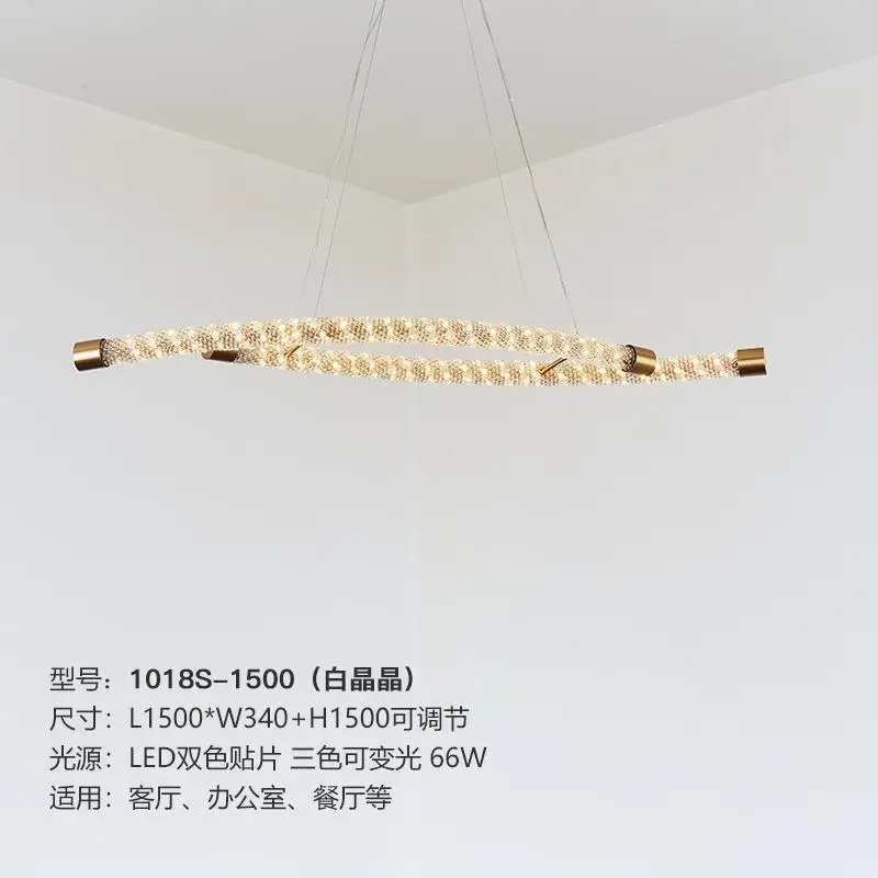 Post-modern Creative LED Pendant Lights Crystal Luxury Dining Living Room Hanging Lamp Art Bedroom Designer Home Deco Luminaires - Body Color: Length 150cm - F