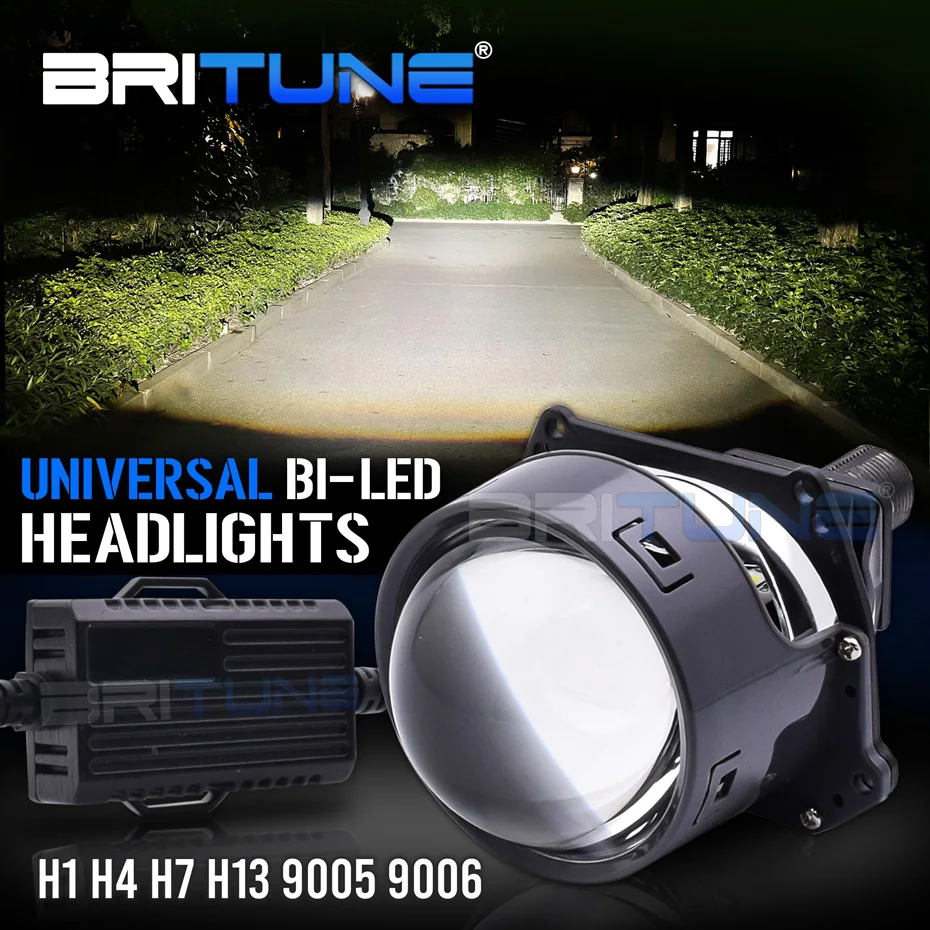40W Bi led Projector Lens Headlight 3 inch H1 H4 H7 9005