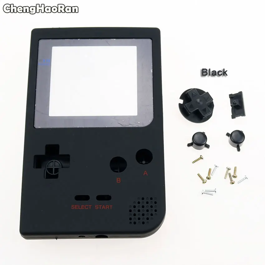 Black ChengHaoRan полный Чехол Корпус Замена для GameBoy Карманная игровая консоль для GBP Оболочка Чехол с кнопками комплект - Цвет: Black