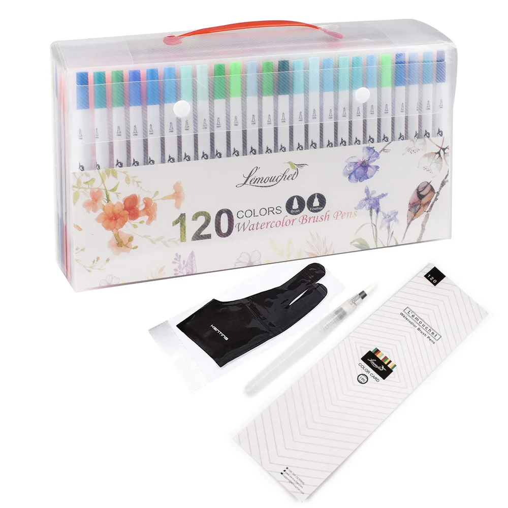 120 цветов, двойная ручка-маркер, акварельные кисти, карандаши, наконечники для рисования, рисования, каллиграфии, манга, товары для рукоделия - Цвет: Белый